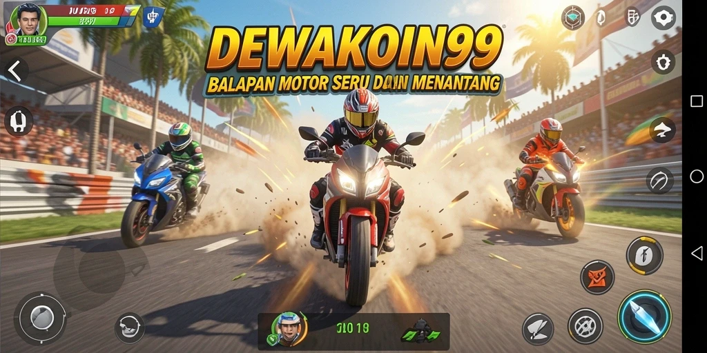 Gameplay seru balapan motor dalam DEWAKOIN99.