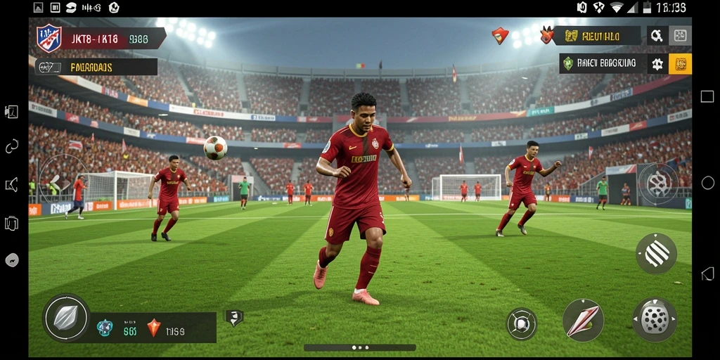 Tampilan gameplay <strong>JKT8</strong> yang mendebarkan dalam pertandingan sepak bola.