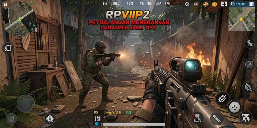 Screenshot RPVIP2 menampilkan aksi pertarungan yang mendebarkan dalam arena TPS.