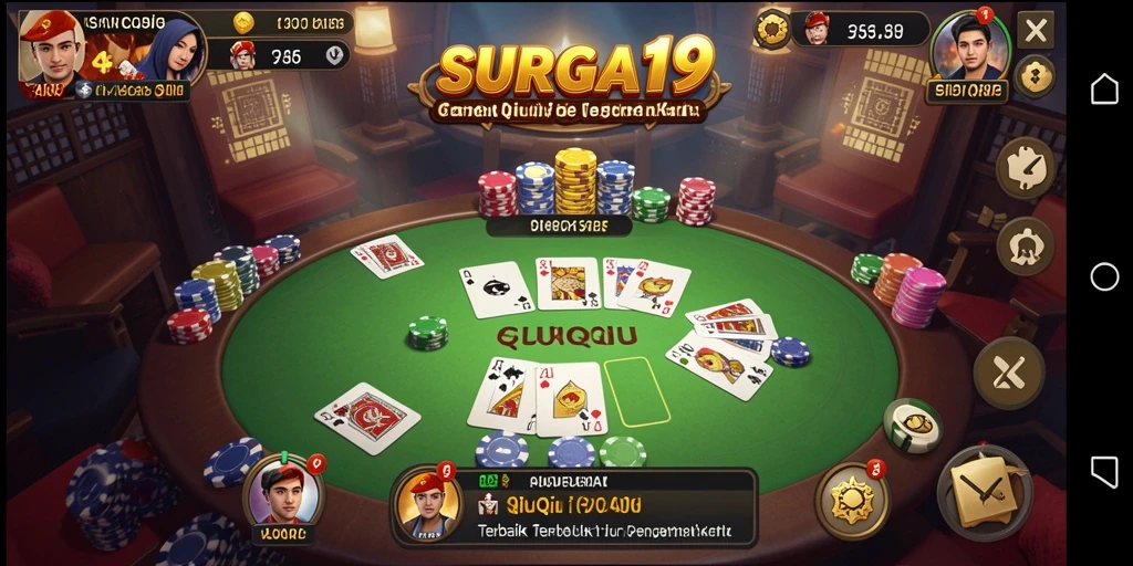 Screenshot gameplay SURGA19 yang menunjukkan duel QiuQiu yang seru.