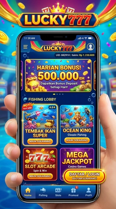 Tampilan antarmuka aplikasi lucky777 yang intuitif.